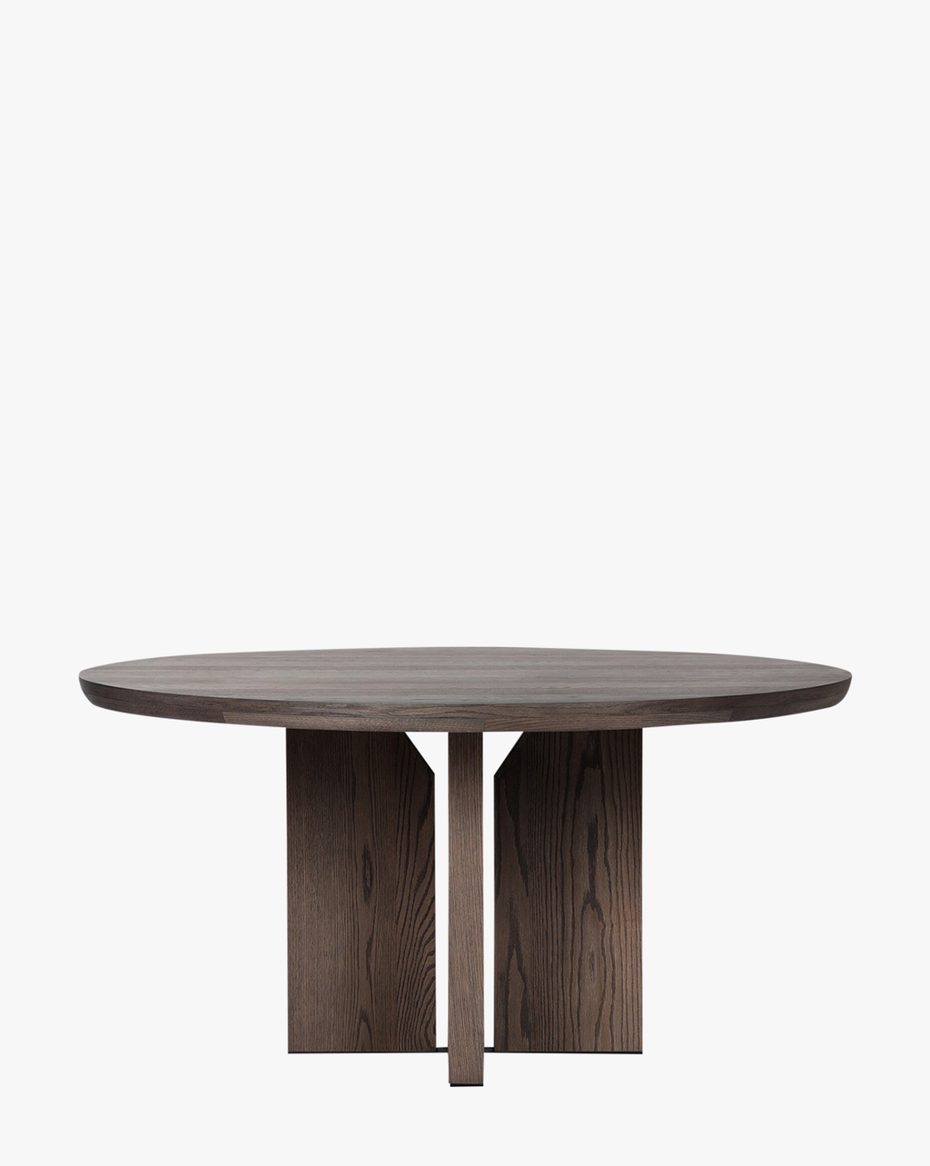 Classic Wood Round Dining Table with Pedestal Base & Beveled Top for Dining Room