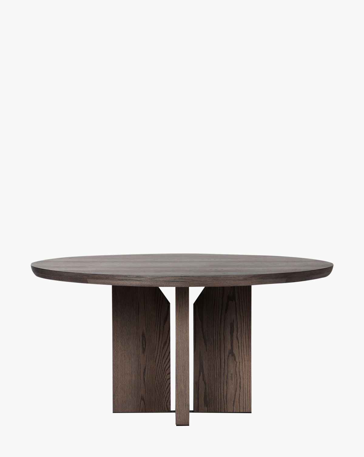 Classic Wood Round Dining Table with Pedestal Base & Beveled Top for Dining Room
