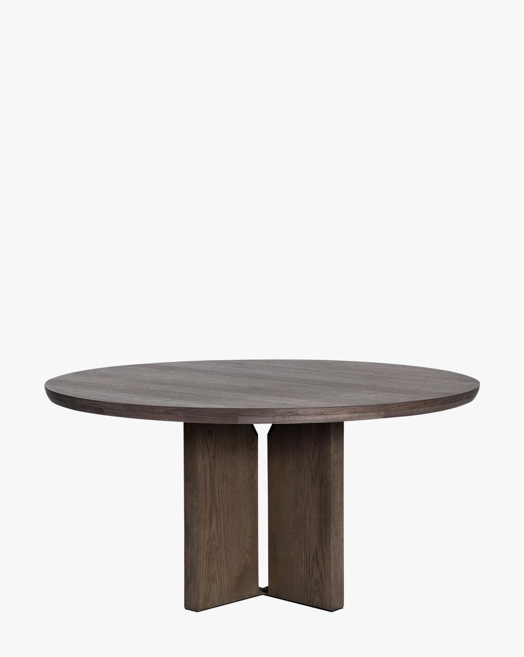 Classic Wood Round Dining Table with Pedestal Base & Beveled Top for Dining Room
