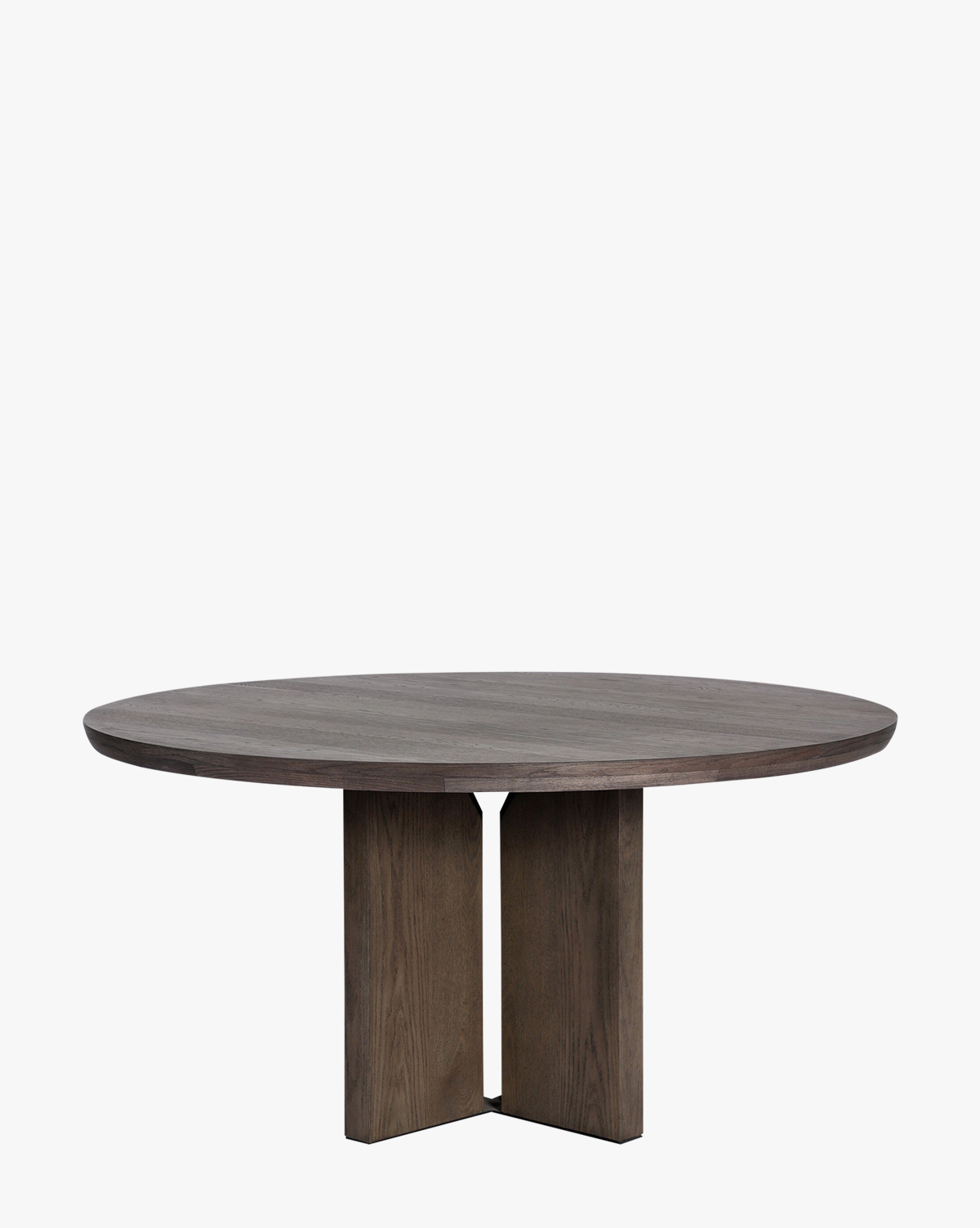 Classic Wood Round Dining Table with Pedestal Base & Beveled Top for Dining Room