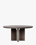 Classic Wood Round Dining Table with Pedestal Base & Beveled Top for Dining Room