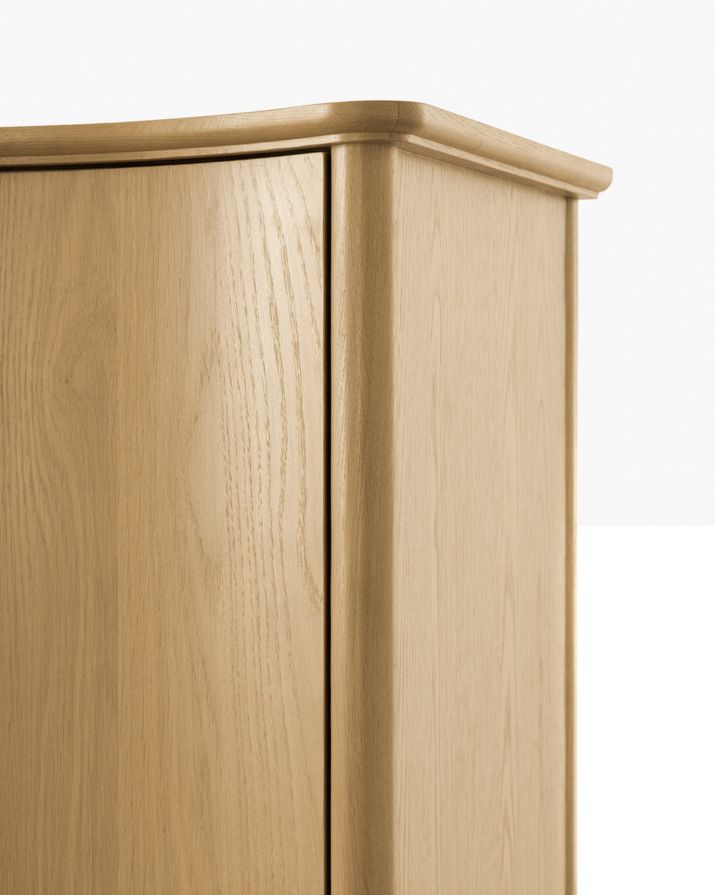 Heritage Oak Cabinet with Brass Pulls & Soft-Close Doors for Living Room