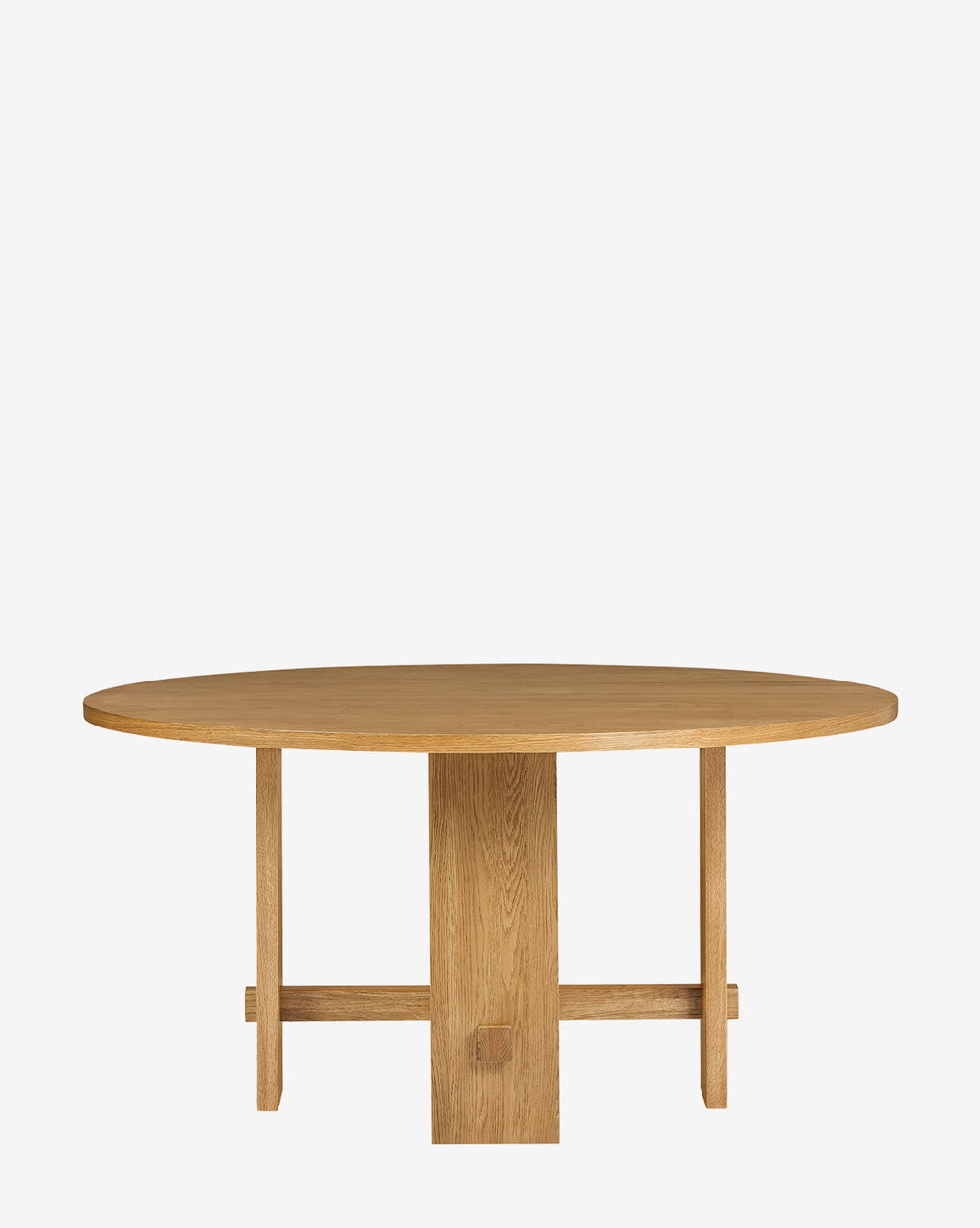 Classic Honey Oak Dining Table with Architectural Frame for Dining Room