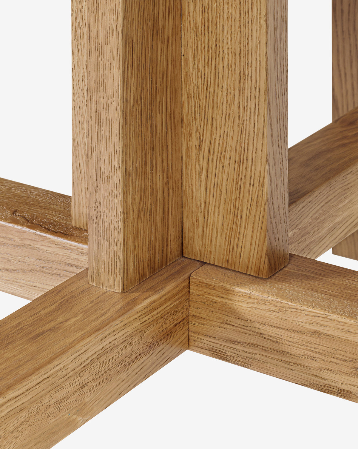 Classic Honey Oak Dining Table with Architectural Frame for Dining Room