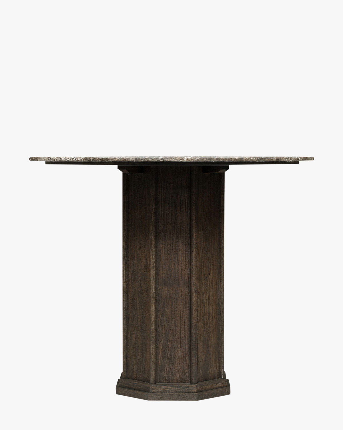 Bohemian Woven Wood & Marble Bistro Table for Living Room