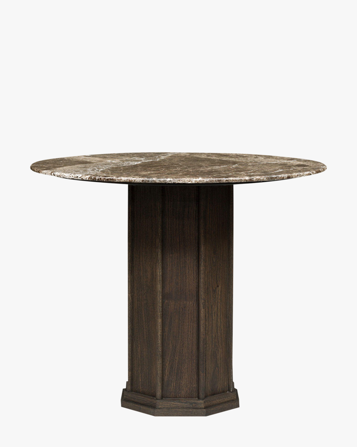 Bohemian Woven Wood & Marble Bistro Table for Living Room