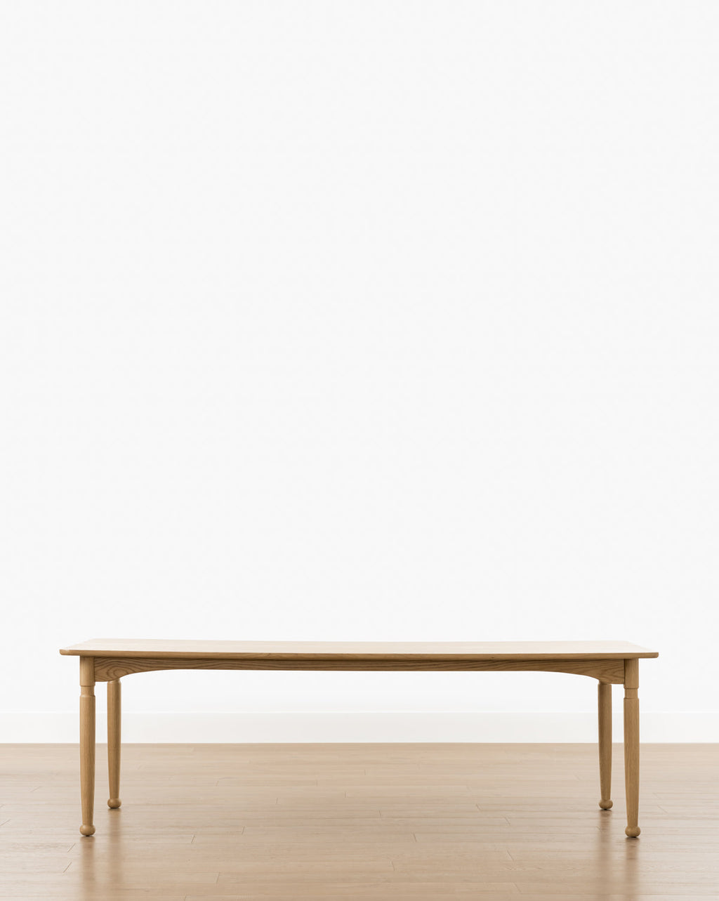 Rustic Honey Oak Dining Table with Notched Leg & Ball Foot for Dining Room