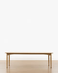 Rustic Honey Oak Dining Table with Notched Leg & Ball Foot for Dining Room