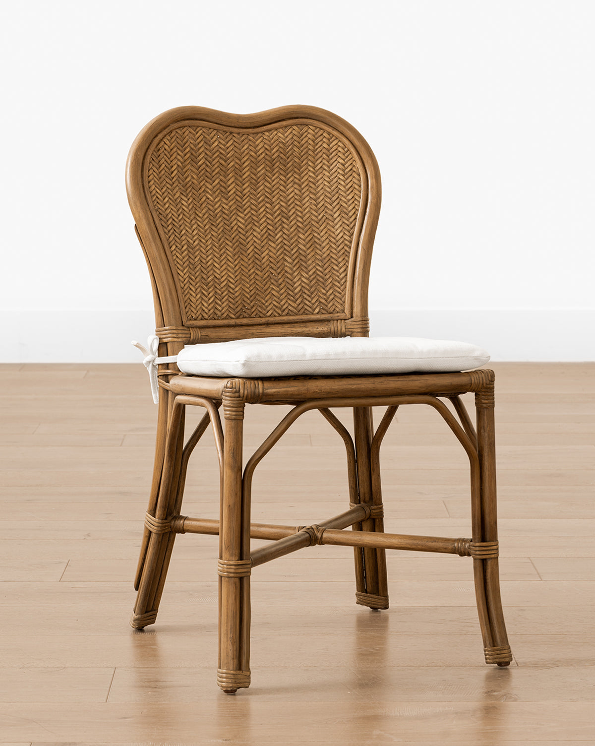 Coastal Woven Fabric Dining Chair with Blind Tufting for Dining Room