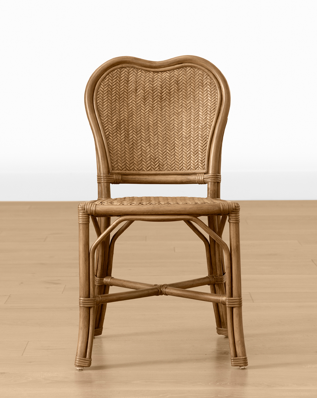Coastal Woven Fabric Dining Chair with Blind Tufting for Dining Room