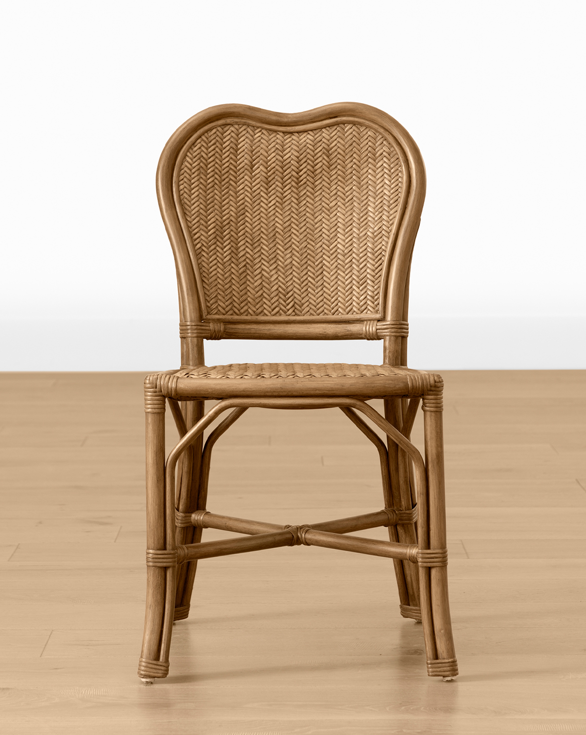 Coastal Woven Fabric Dining Chair with Blind Tufting for Dining Room