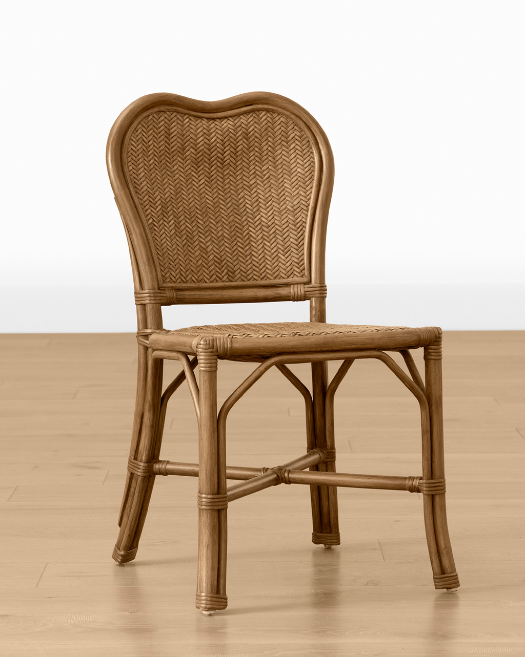 Coastal Woven Fabric Dining Chair with Blind Tufting for Dining Room