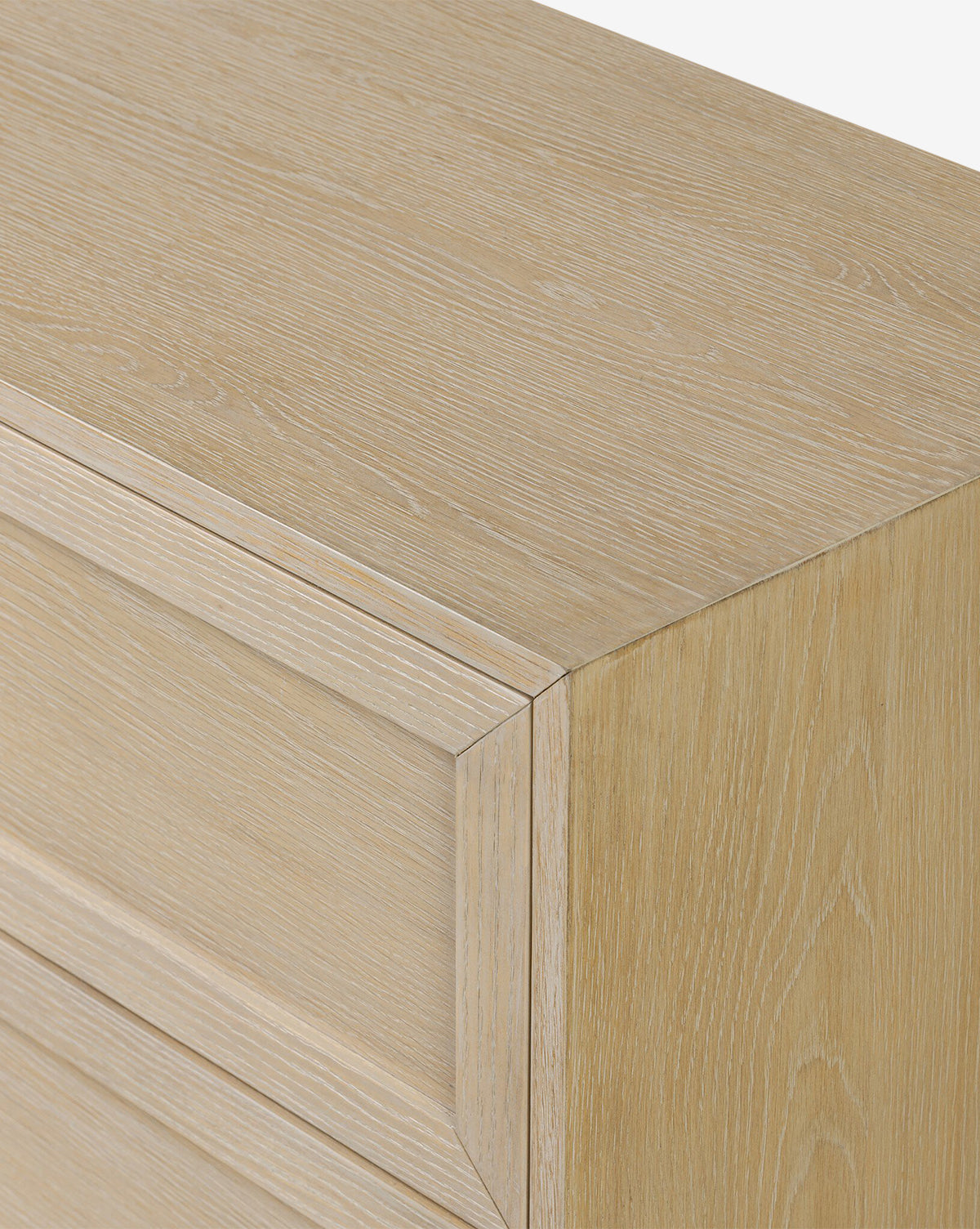 Minimalist Bleached Oak Dresser with Six Drawers for Bedroom