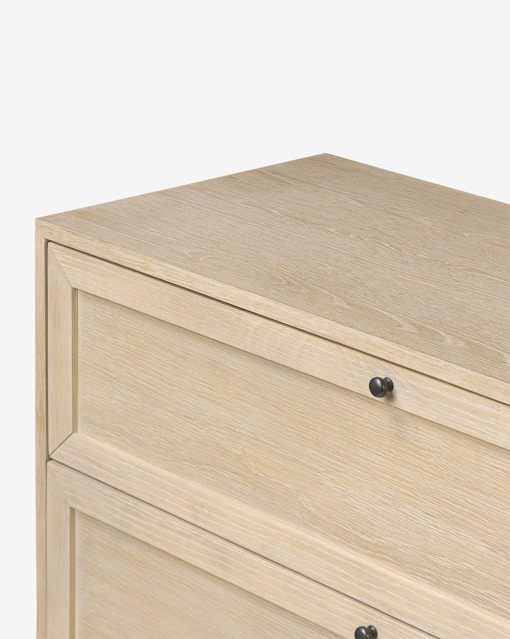 Minimalist Bleached Oak Dresser with Six Drawers for Bedroom