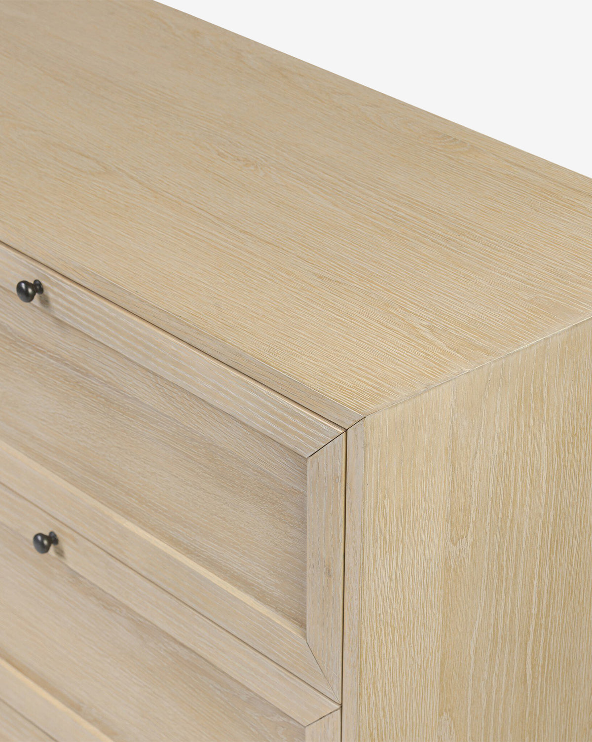 Minimalist Bleached Oak Dresser with Nine Drawers for Bedroom