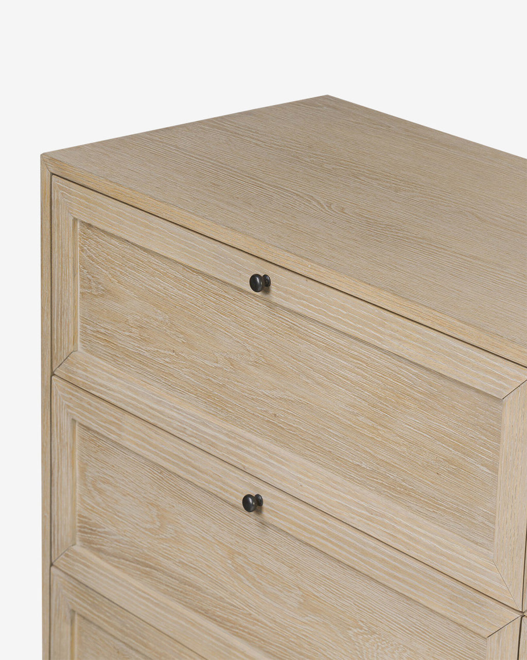 Minimalist Bleached Oak Dresser with Nine Drawers for Bedroom