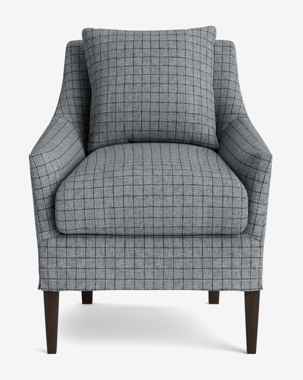 Classic Slipcover Dining Chair with Feather Cushions & Tapered Legs for Dining Room