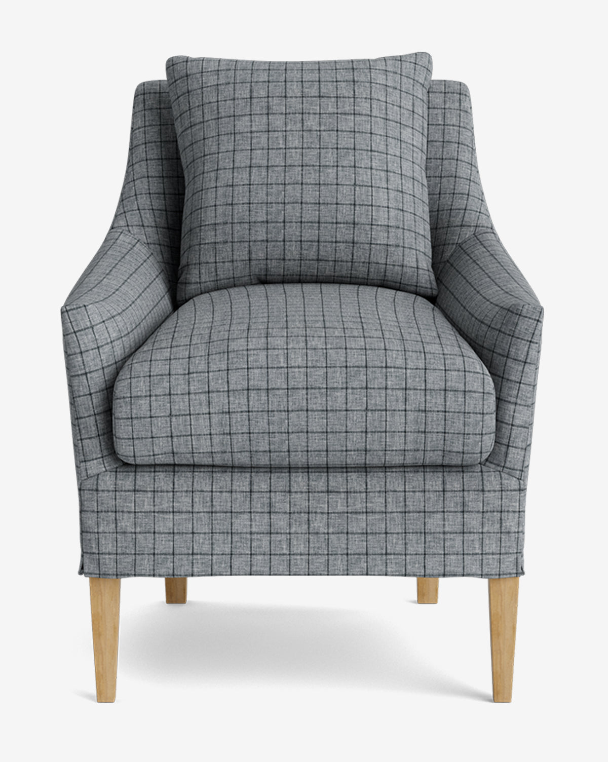 Classic Slipcover Dining Chair with Feather Cushions & Tapered Legs for Dining Room