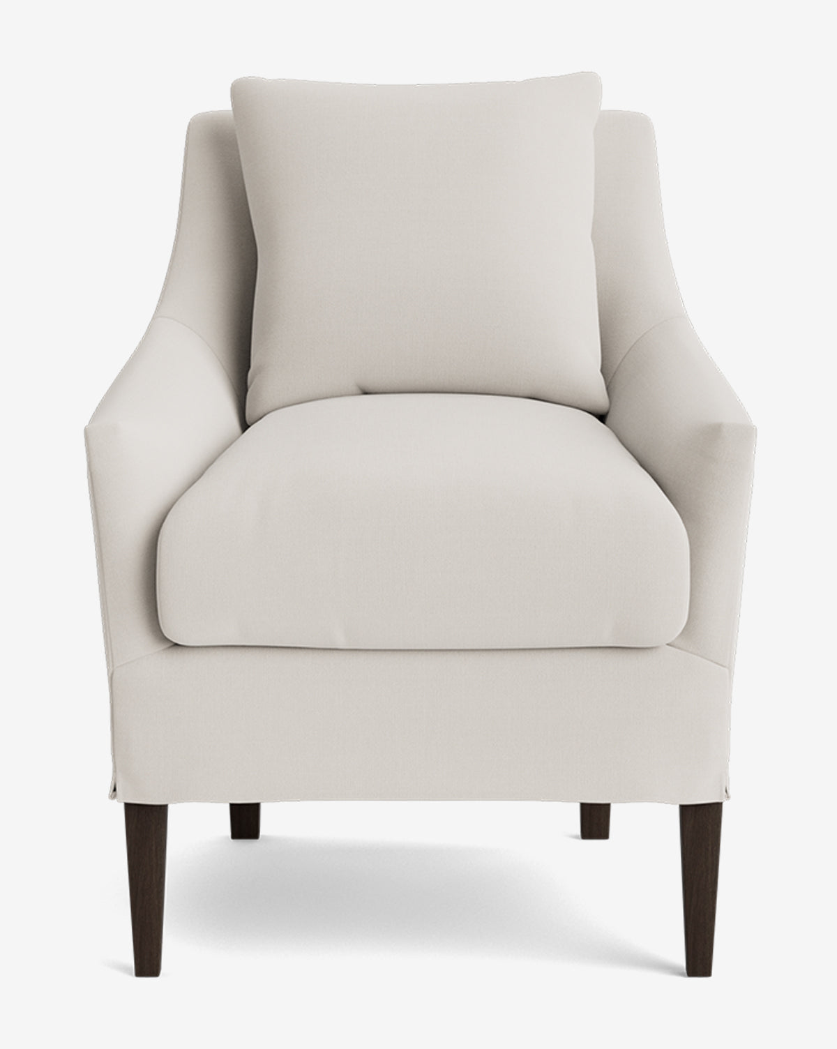 Classic Slipcover Dining Chair with Feather Cushions & Tapered Legs for Dining Room