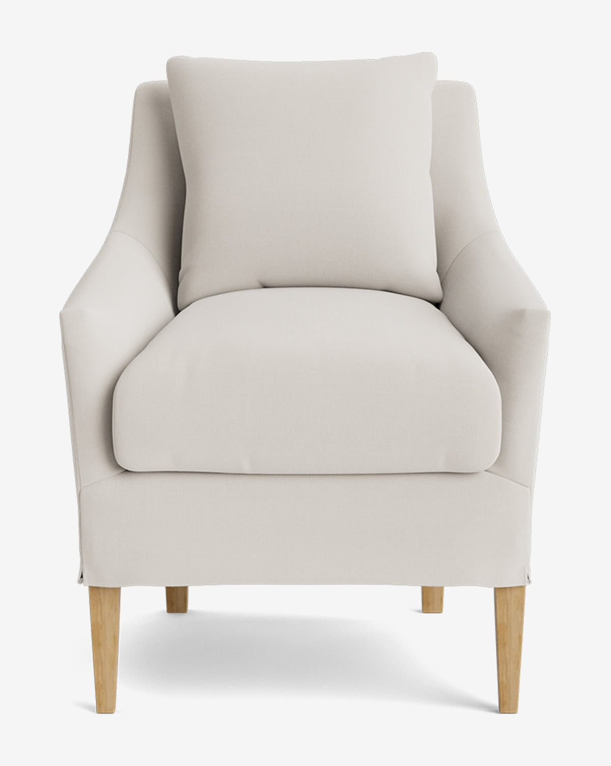 Classic Slipcover Dining Chair with Feather Cushions & Tapered Legs for Dining Room