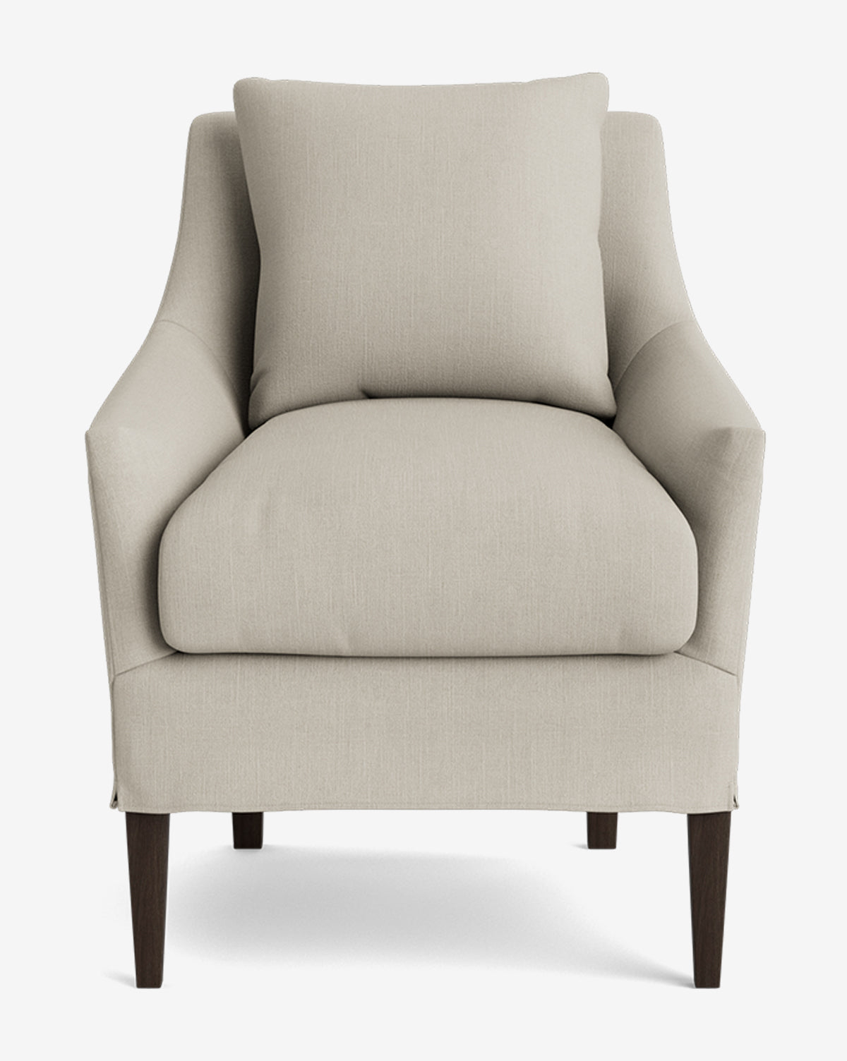 Classic Slipcover Dining Chair with Feather Cushions & Tapered Legs for Dining Room