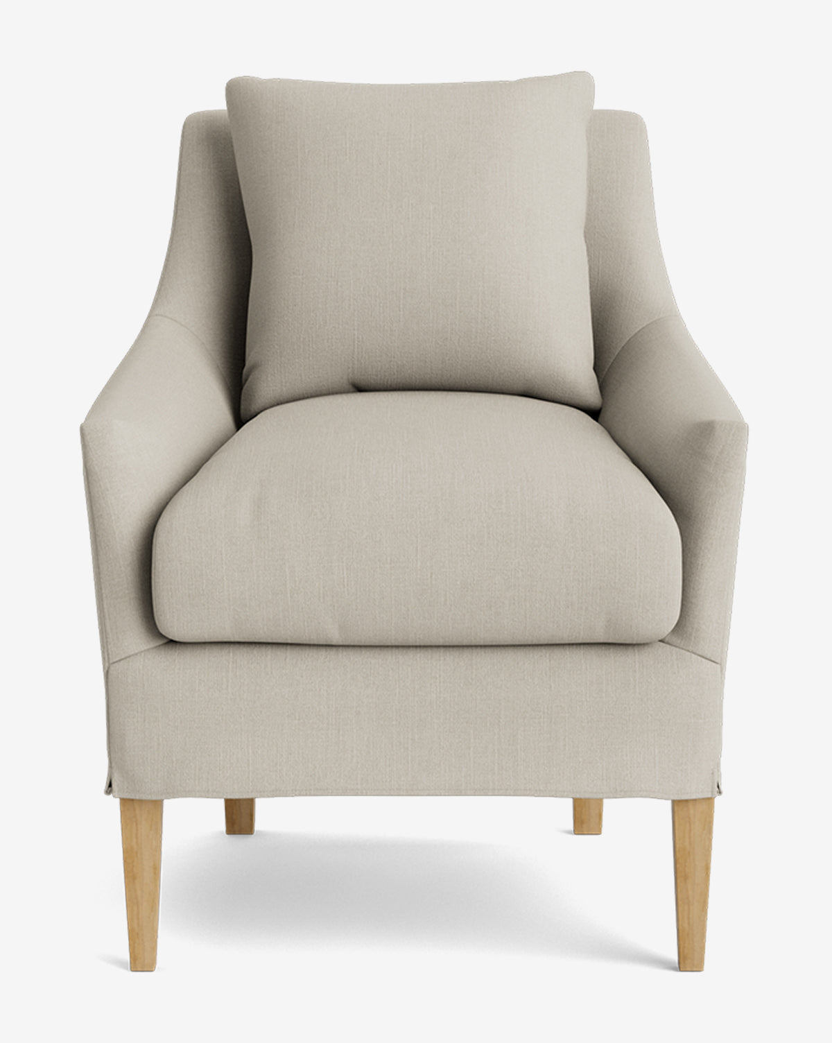Classic Slipcover Dining Chair with Feather Cushions & Tapered Legs for Dining Room