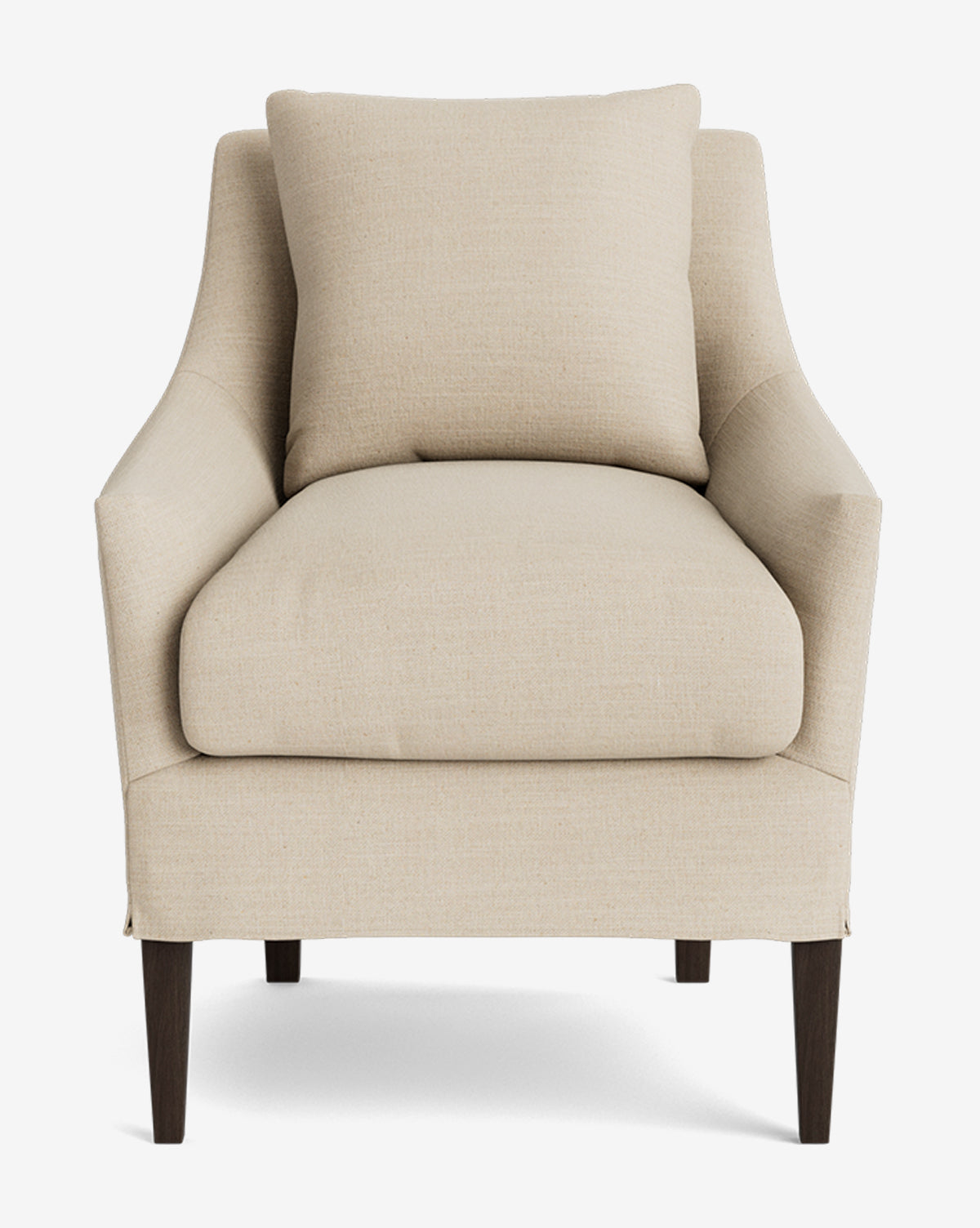 Classic Slipcover Dining Chair with Feather Cushions & Tapered Legs for Dining Room