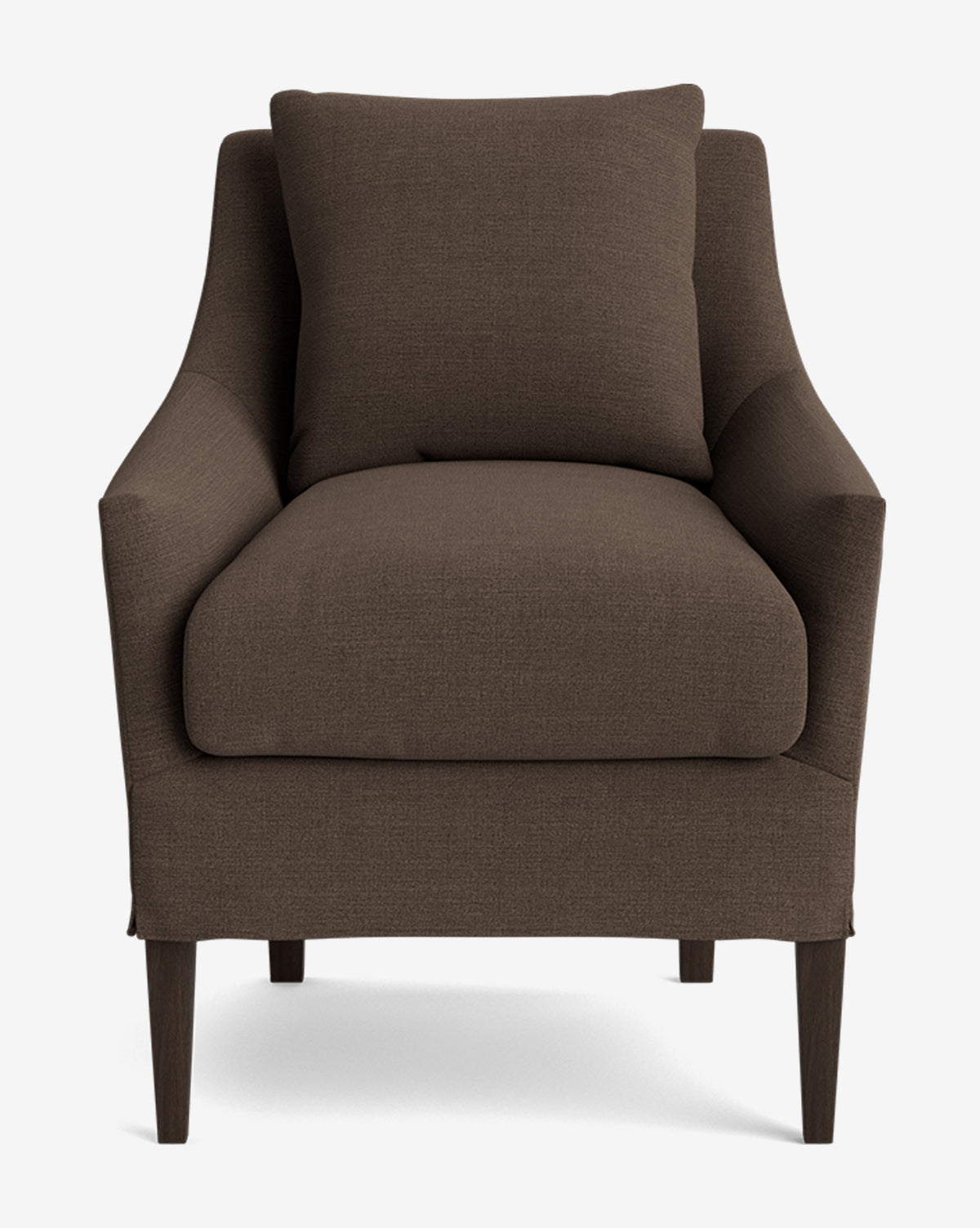 Classic Slipcover Dining Chair with Feather Cushions & Tapered Legs for Dining Room