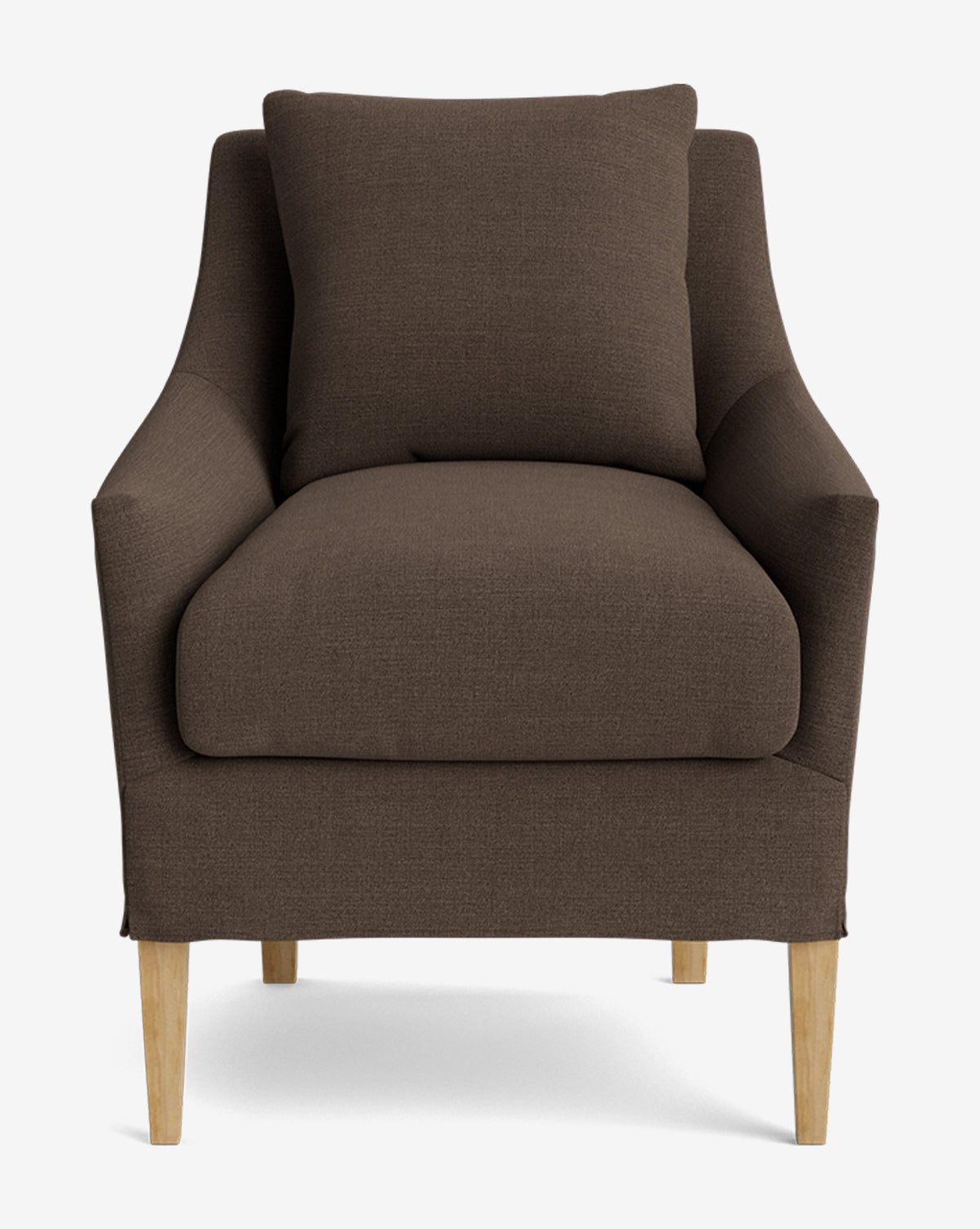 Classic Slipcover Dining Chair with Feather Cushions & Tapered Legs for Dining Room