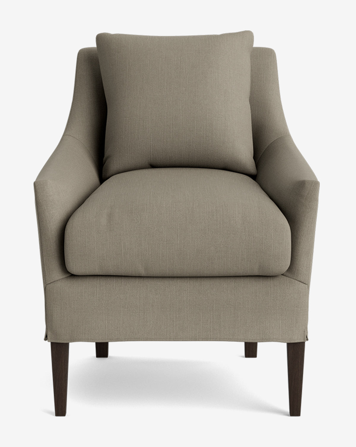 Classic Slipcover Dining Chair with Feather Cushions & Tapered Legs for Dining Room