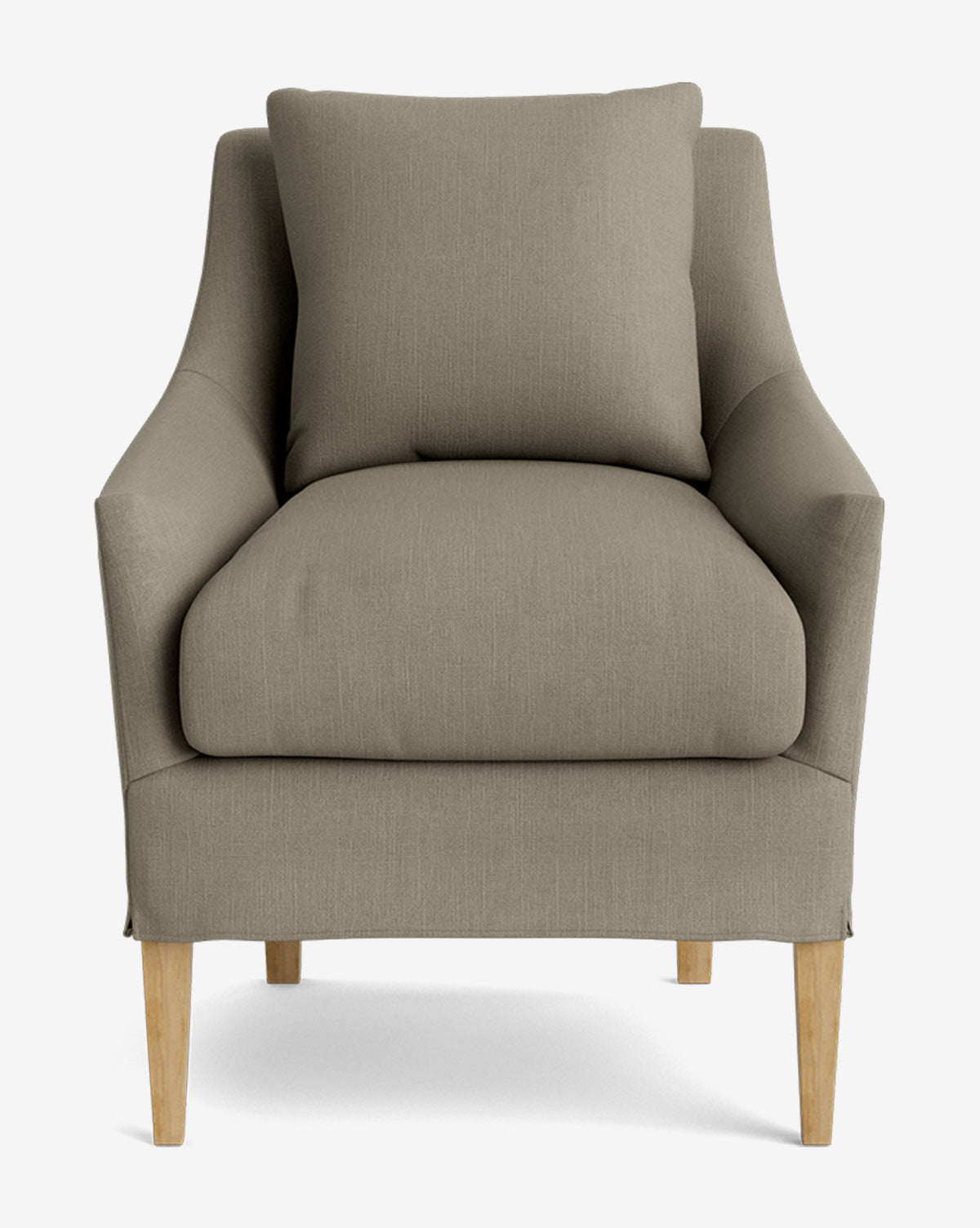 Classic Slipcover Dining Chair with Feather Cushions & Tapered Legs for Dining Room