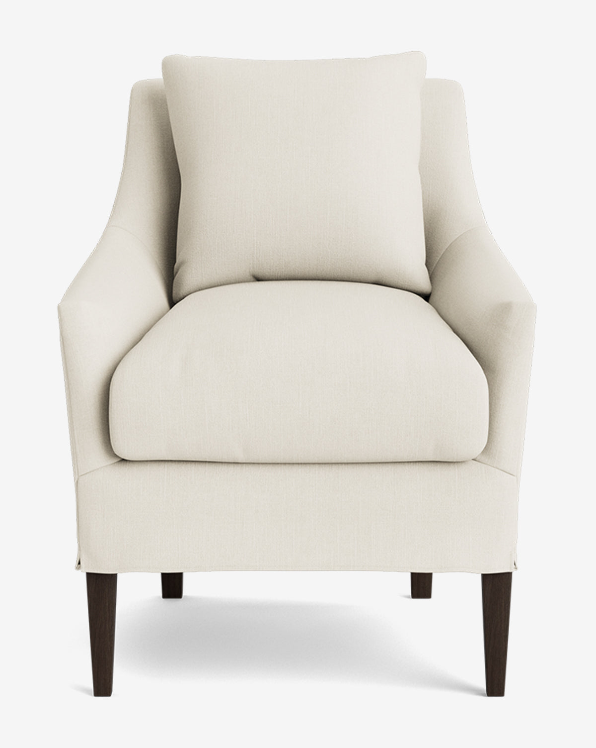Classic Slipcover Dining Chair with Feather Cushions & Tapered Legs for Dining Room