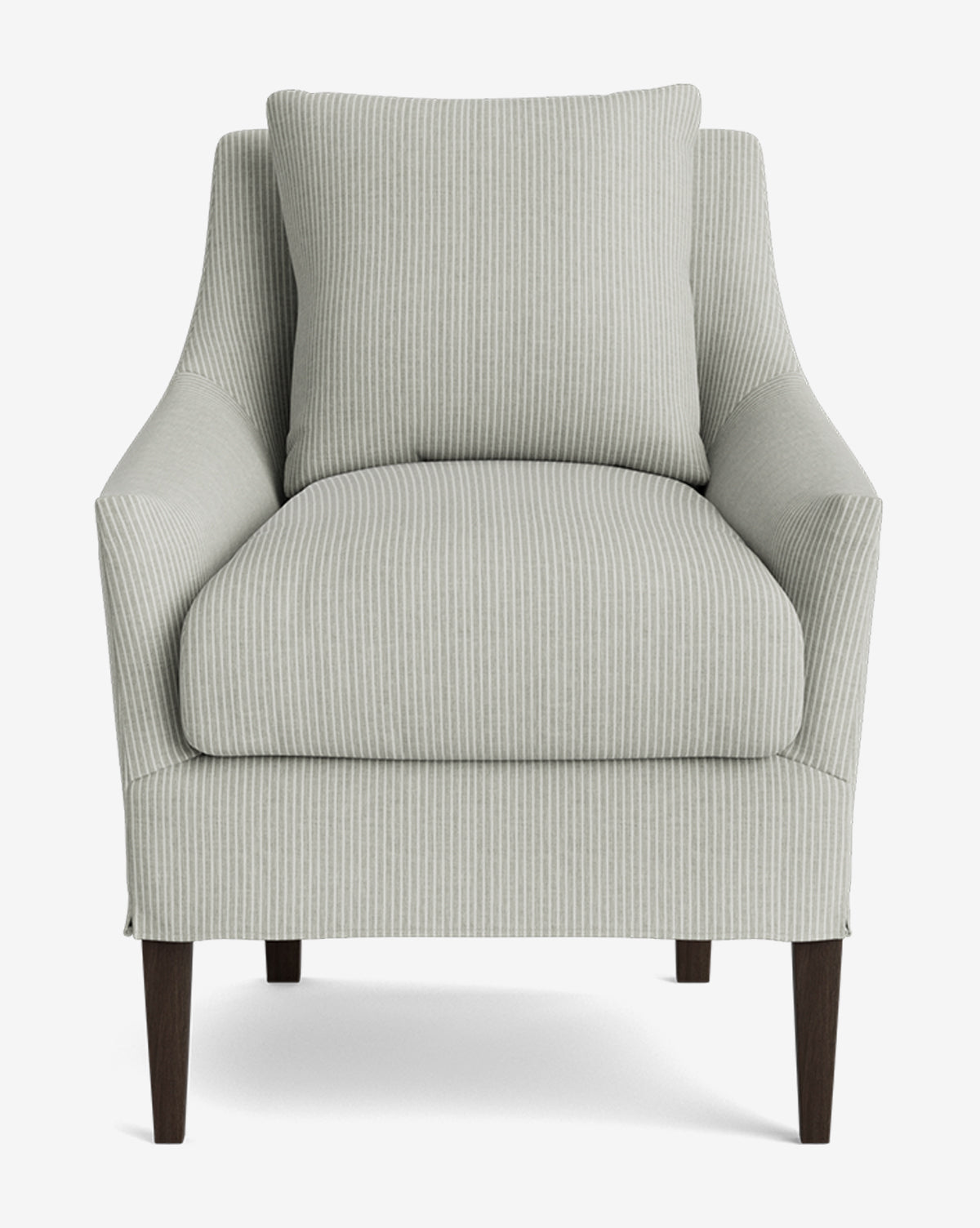 Classic Slipcover Dining Chair with Feather Cushions & Tapered Legs for Dining Room