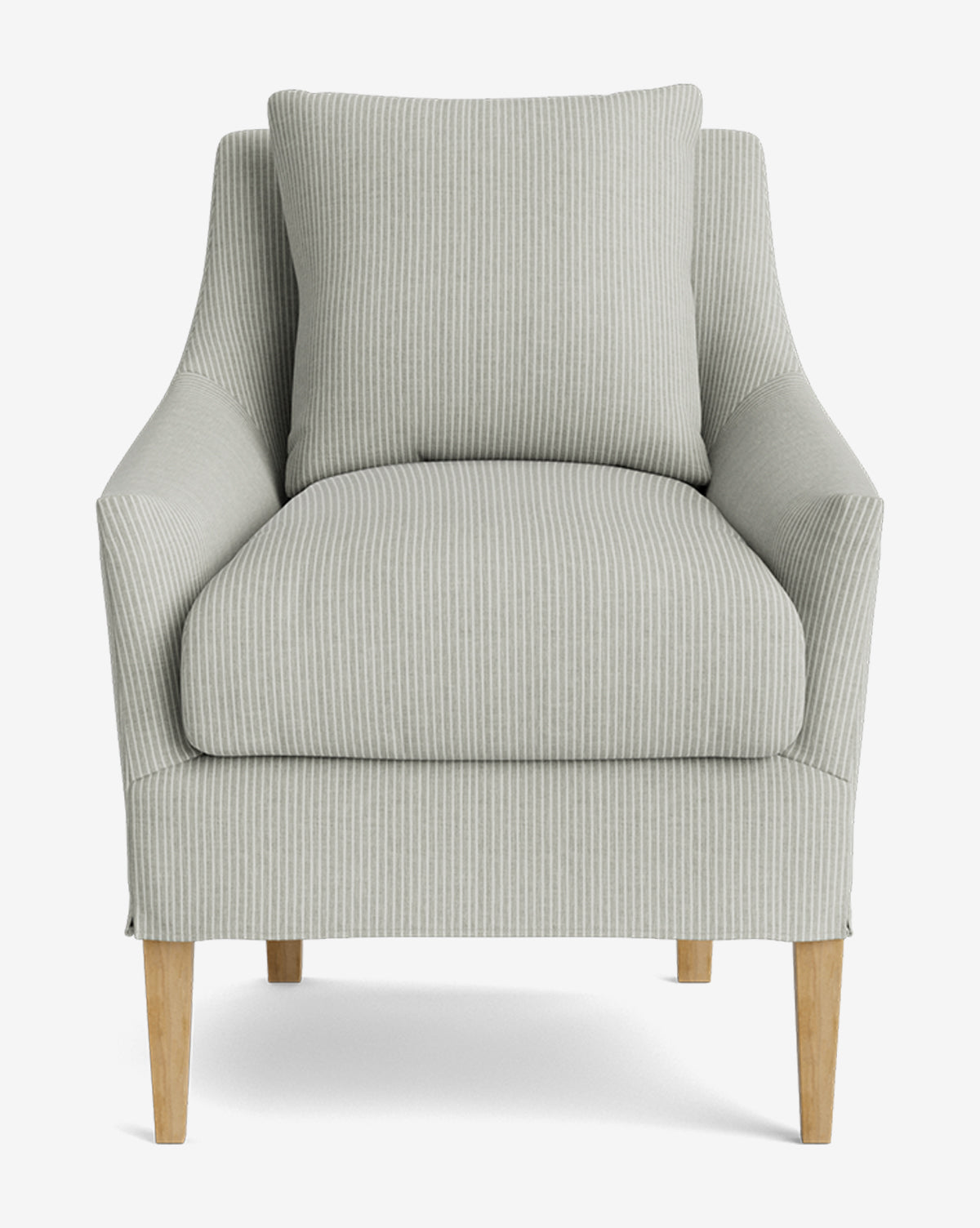 Classic Slipcover Dining Chair with Feather Cushions & Tapered Legs for Dining Room