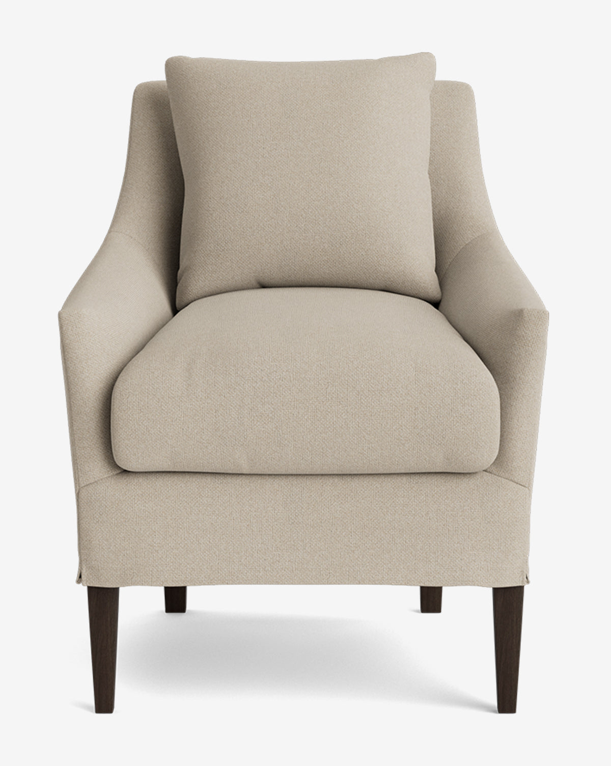 Classic Slipcover Dining Chair with Feather Cushions & Tapered Legs for Dining Room