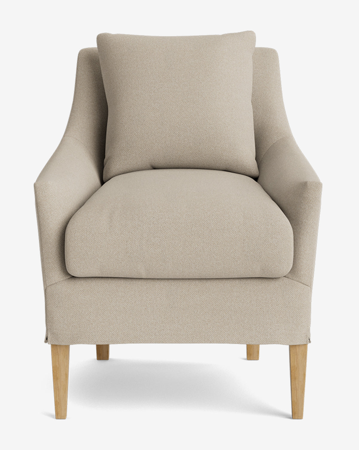 Classic Slipcover Dining Chair with Feather Cushions & Tapered Legs for Dining Room