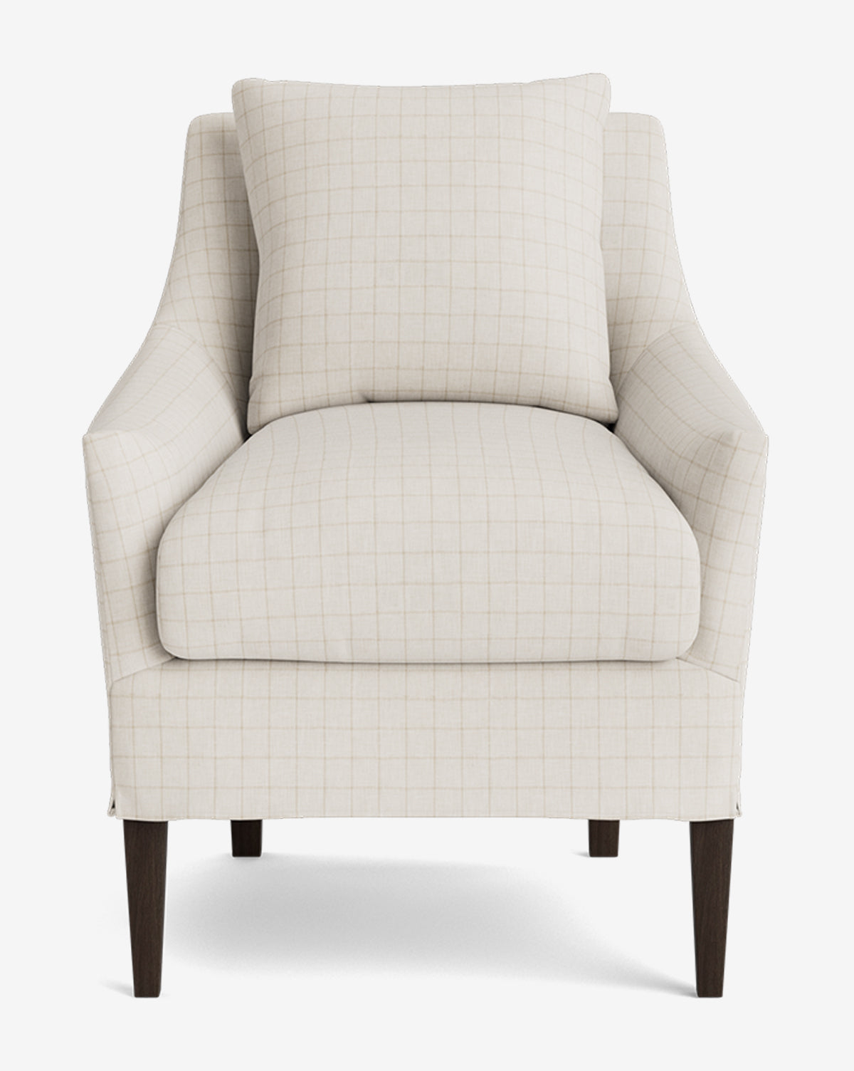 Classic Slipcover Dining Chair with Feather Cushions & Tapered Legs for Dining Room
