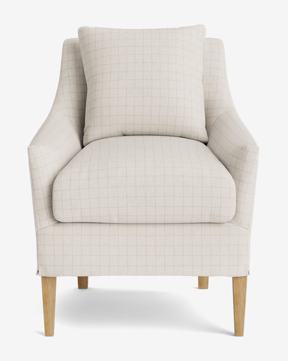 Classic Slipcover Dining Chair with Feather Cushions & Tapered Legs for Dining Room