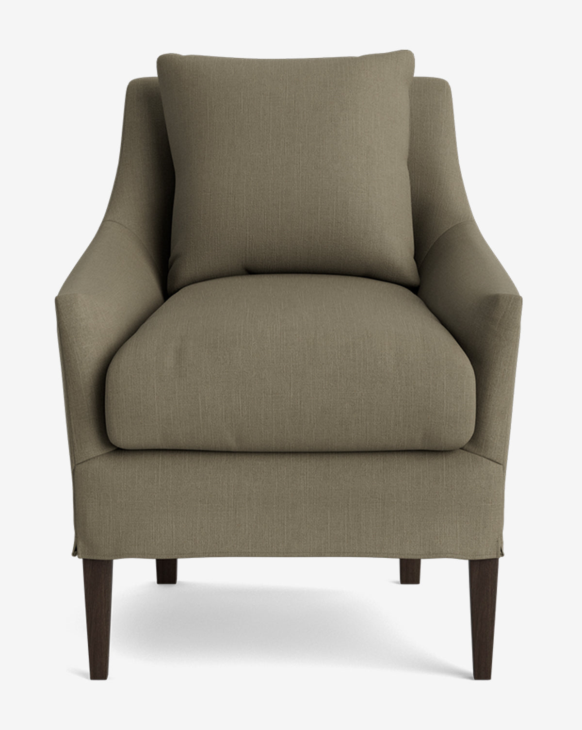 Classic Slipcover Dining Chair with Feather Cushions & Tapered Legs for Dining Room