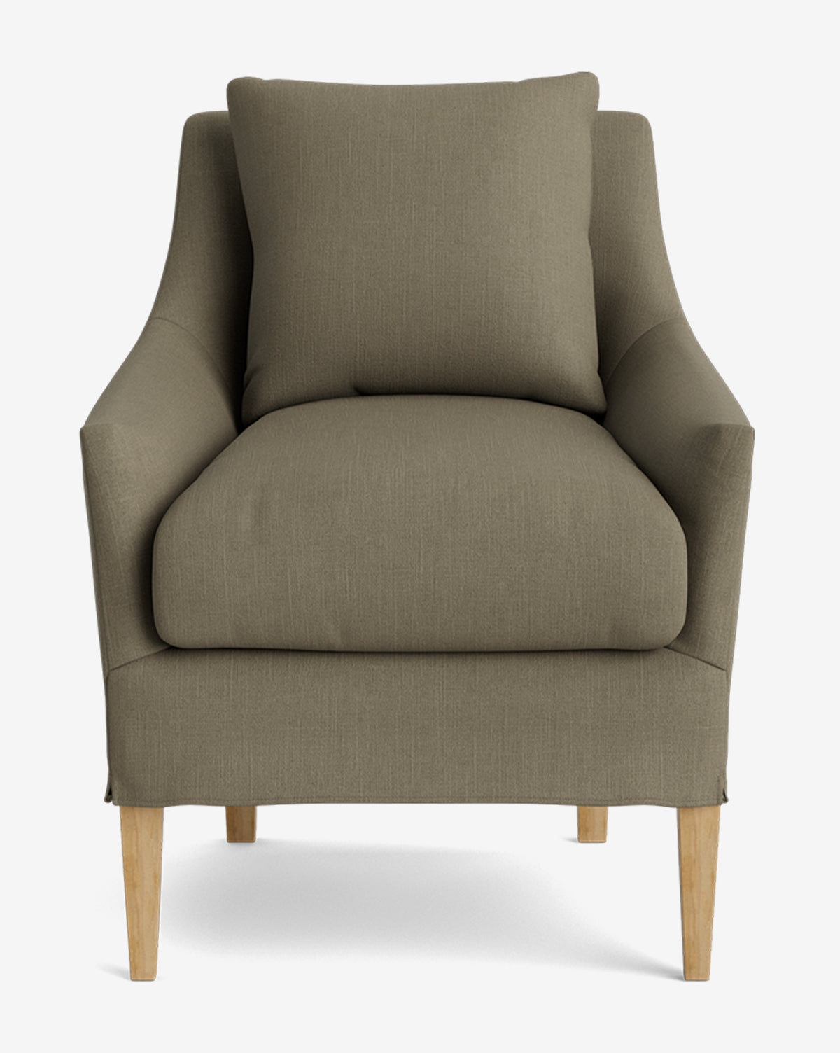 Classic Slipcover Dining Chair with Feather Cushions & Tapered Legs for Dining Room