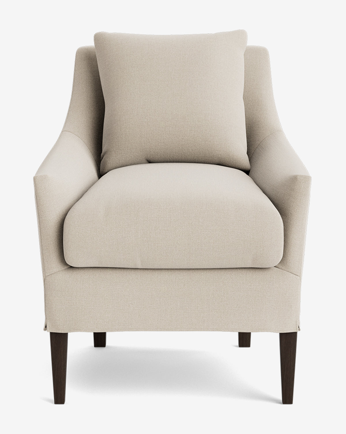 Classic Slipcover Dining Chair with Feather Cushions & Tapered Legs for Dining Room