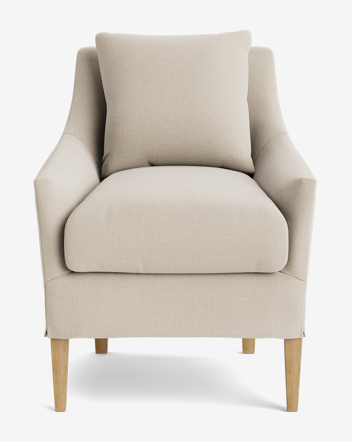 Classic Slipcover Dining Chair with Feather Cushions & Tapered Legs for Dining Room