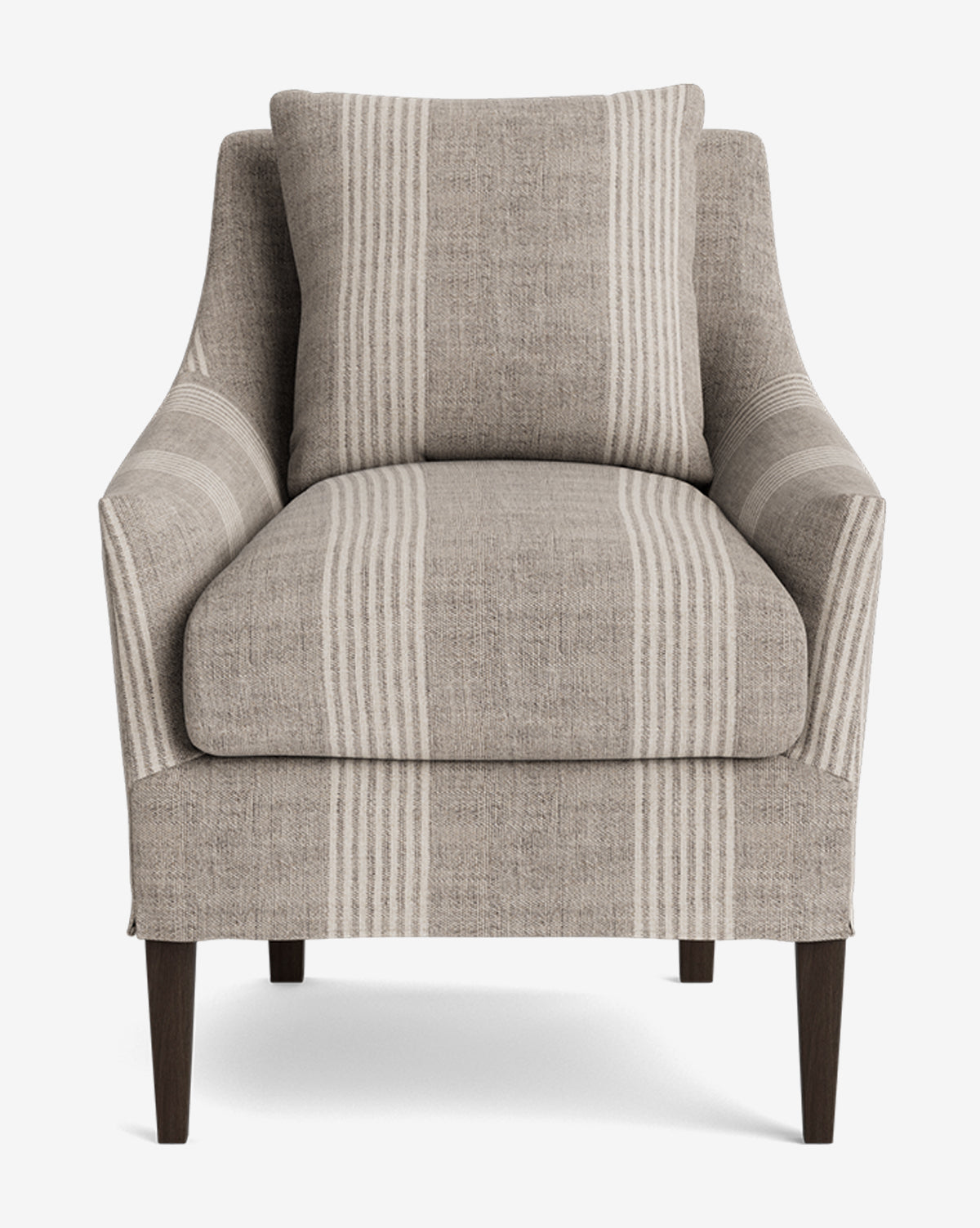 Classic Slipcover Dining Chair with Feather Cushions & Tapered Legs for Dining Room