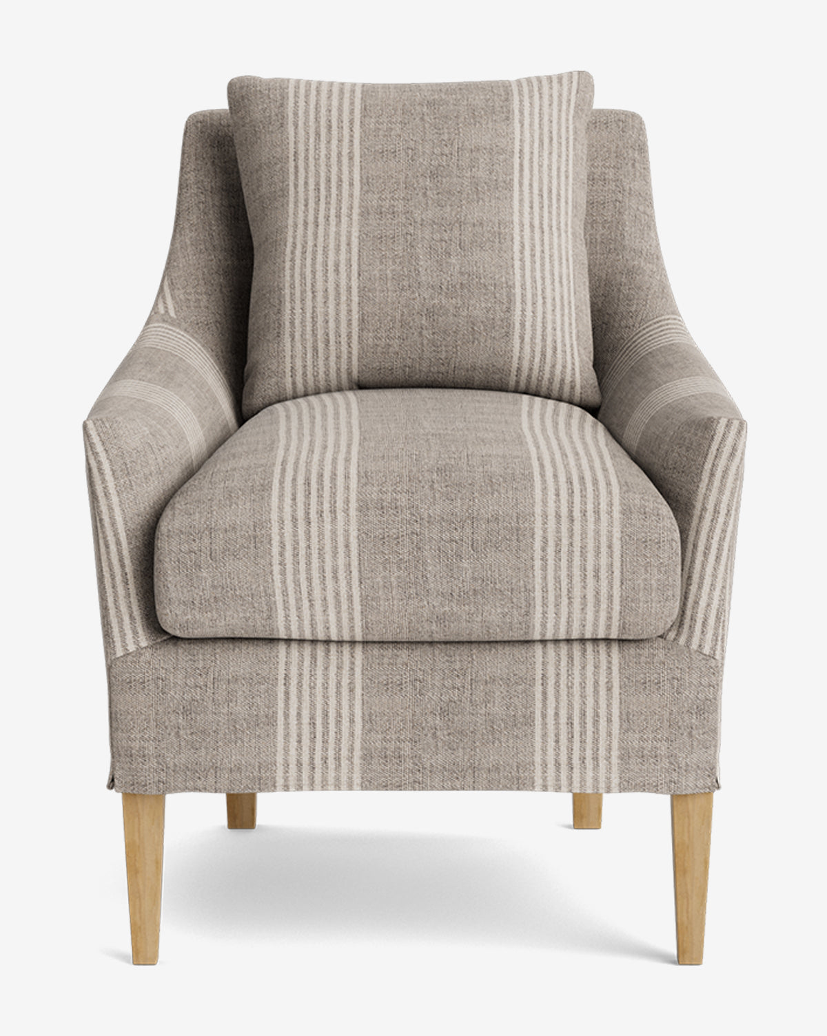 Classic Slipcover Dining Chair with Feather Cushions & Tapered Legs for Dining Room