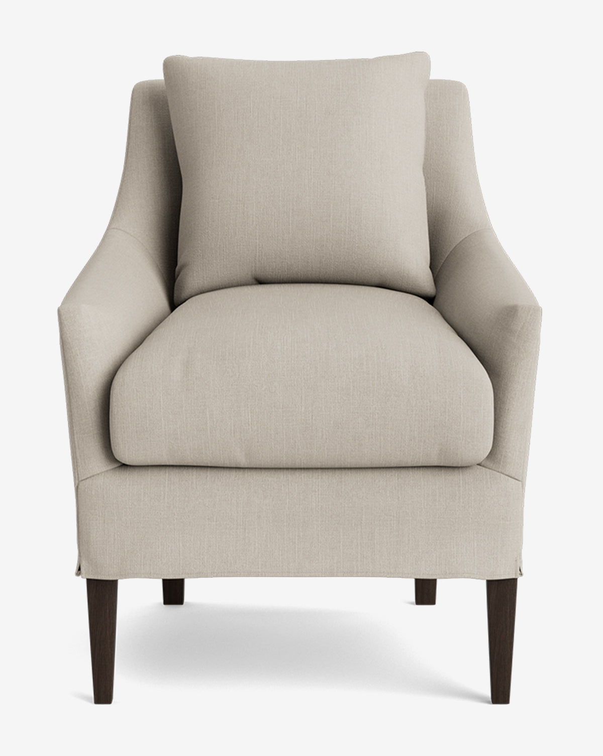 Classic Slipcover Dining Chair with Feather Cushions & Tapered Legs for Dining Room