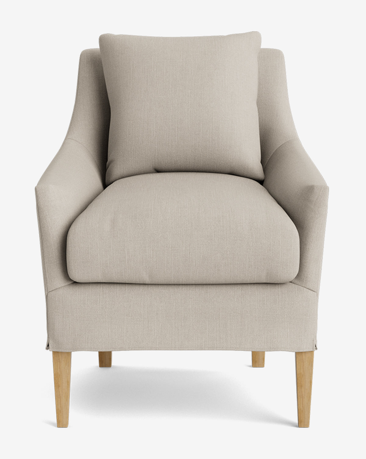 Classic Slipcover Dining Chair with Feather Cushions & Tapered Legs for Dining Room