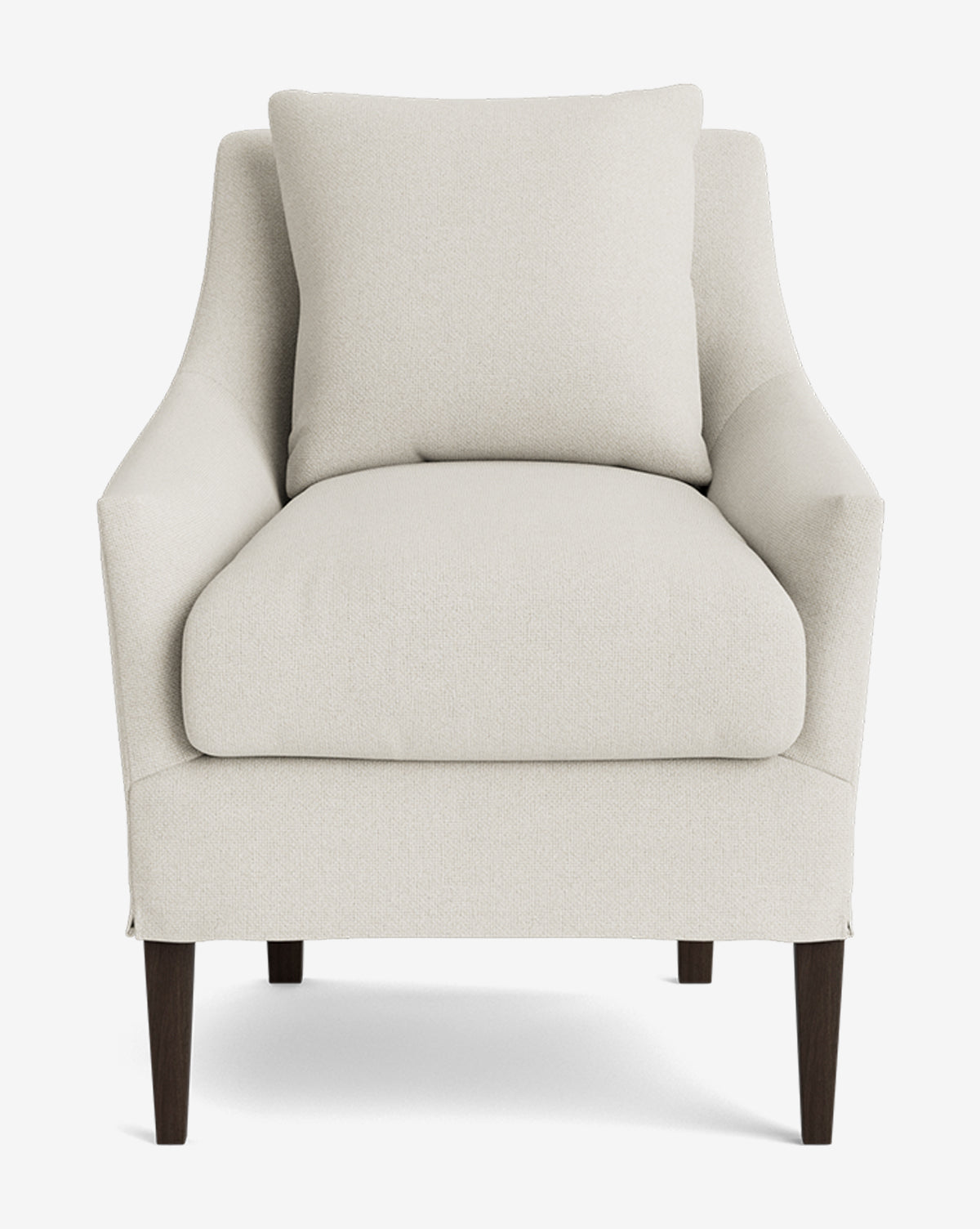 Classic Slipcover Dining Chair with Feather Cushions & Tapered Legs for Dining Room