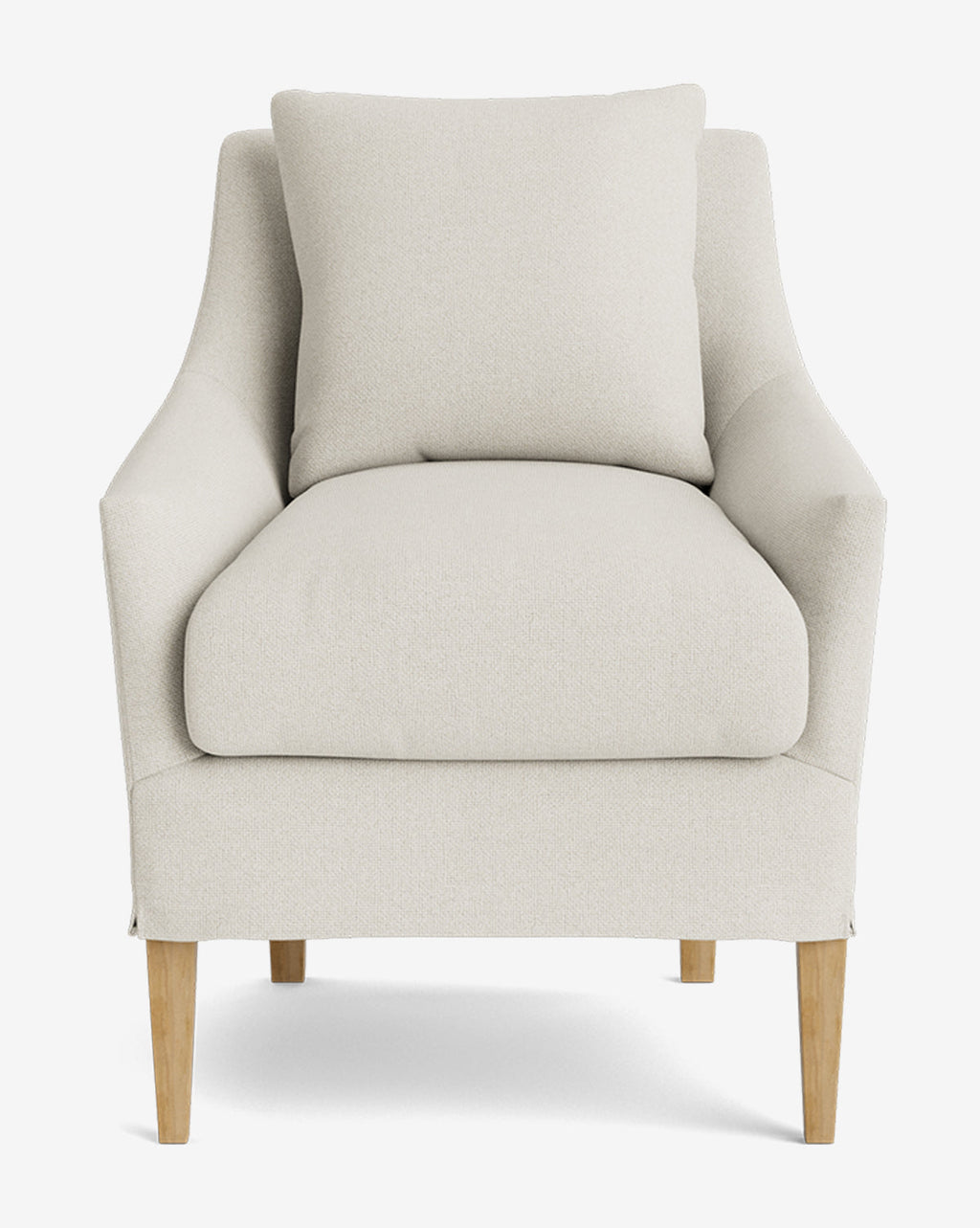 Classic Slipcover Dining Chair with Feather Cushions & Tapered Legs for Dining Room
