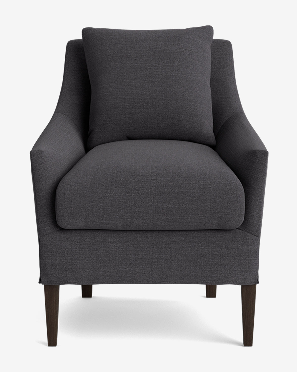 Classic Slipcover Dining Chair with Feather Cushions & Tapered Legs for Dining Room