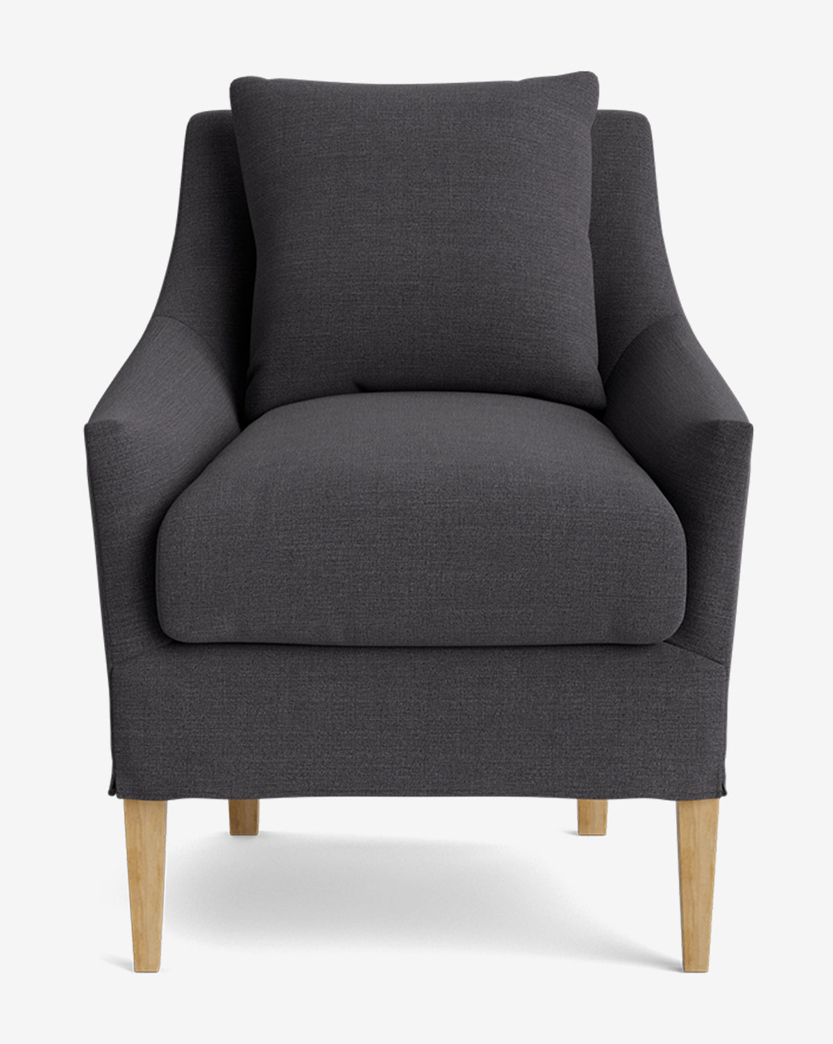 Classic Slipcover Dining Chair with Feather Cushions & Tapered Legs for Dining Room